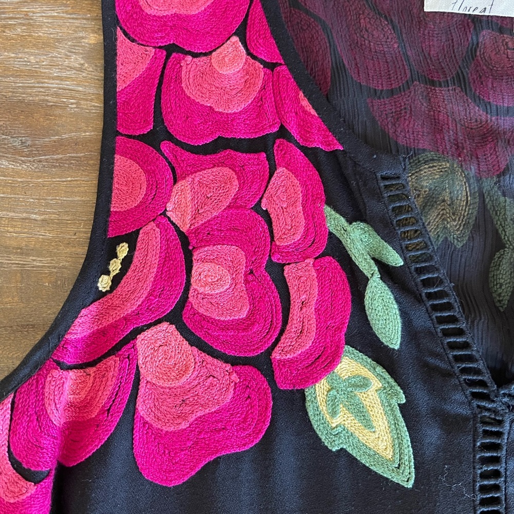 Anthropologie Floreat Pinnacle Embroidered Floral Tank Top Women’s Size Small. - Picture 6 of 9